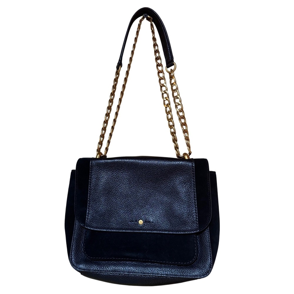 J.Crew Black Leather & Suede Chain Crossbody or Shoulder‎ Bag NWT – Style A4856